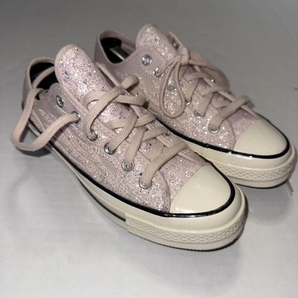 Converse Shoes - Size 7.5 Converse Chuck Taylor 70 Low Top Light Pink Glitter Flame Tennis Shoes